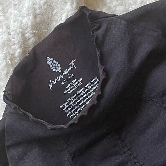 NWOT Free People Good Karma Hi Neck Layer Long Sleeve Top -Black Size Med/Large - Picture 10 of 11